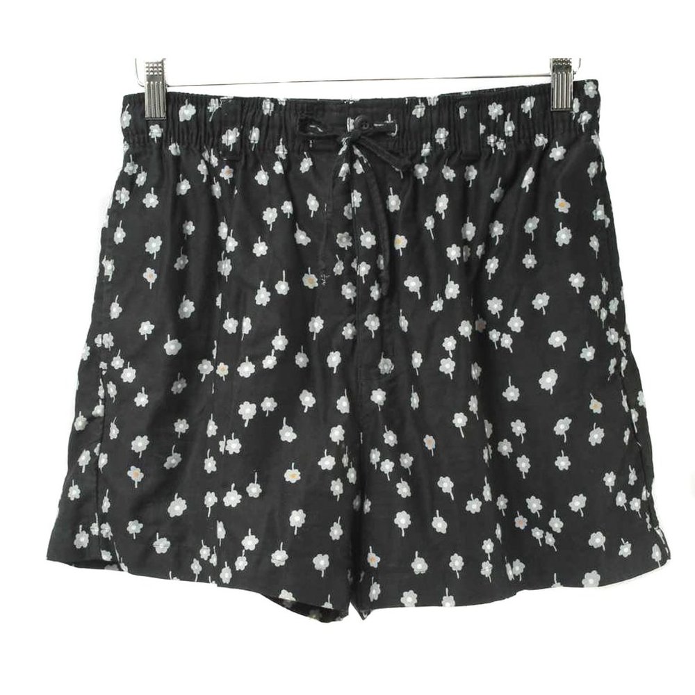 Vintage GEOFFREY BEENE Black Floral High Waist Drawstring Waist Shorts